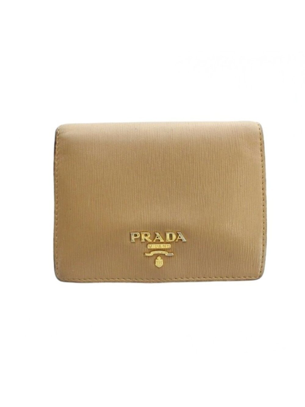 Prada Bifold Wallet Leather Logo Brown